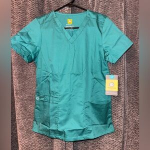 Women’s WonderWink Hunter Green Scrub Top